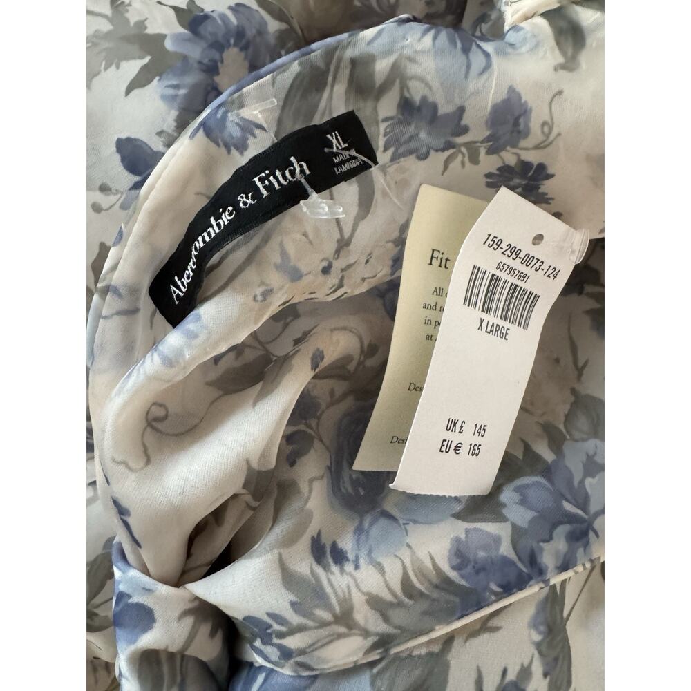 NWT Abercrombie & Fitch Emerson Bow Tie Back Floral Maxi Dress Size XL - Picture 11 of 12